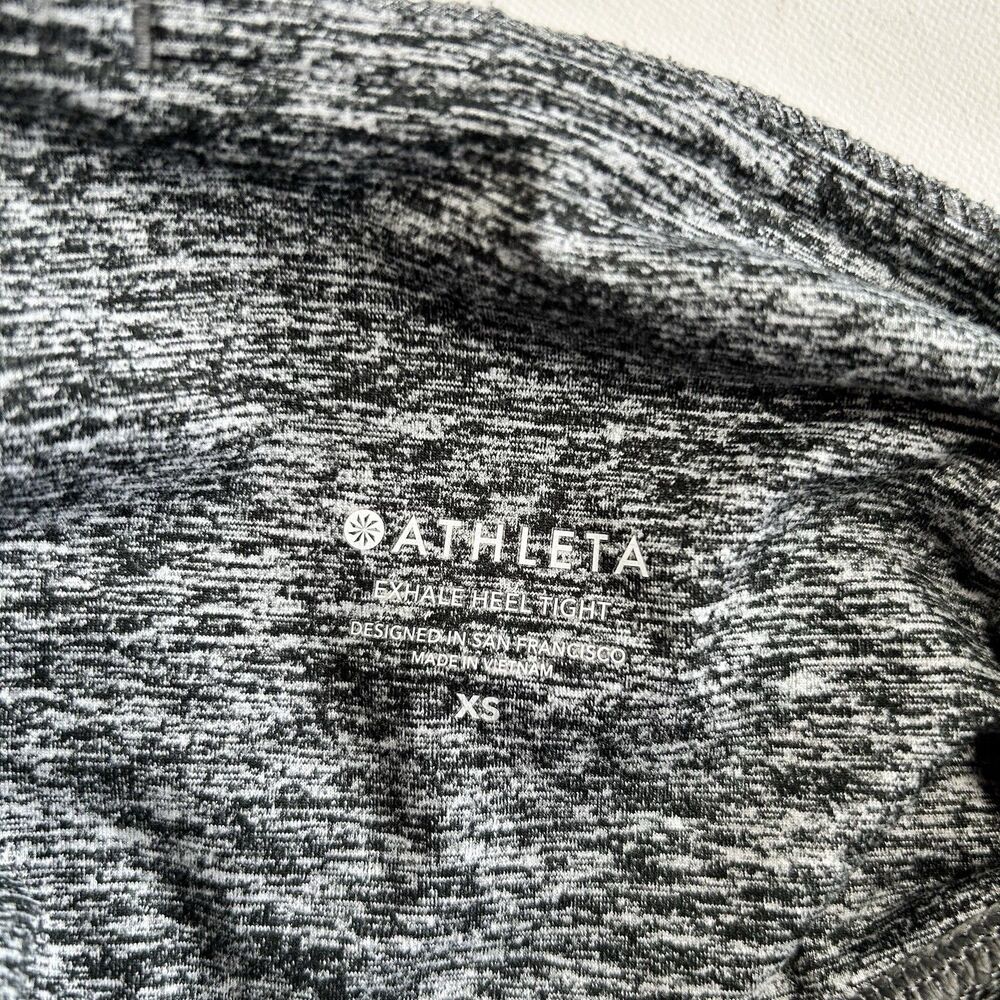Athleta Exhale Heel Tight Heathered Gray High Rise Full Length Leggings Size XS - Picture 4 of 10
